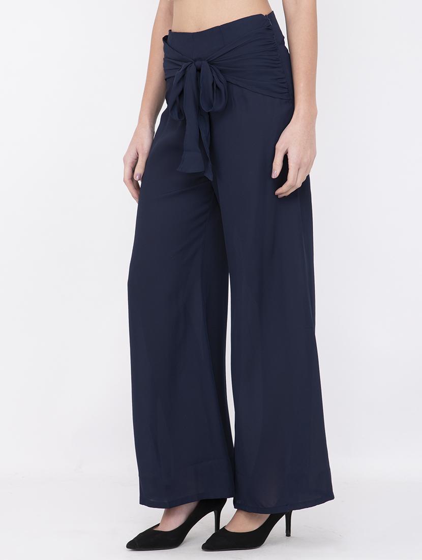 tie front straight palazzo - 17333538 - Zoom Image - 2
