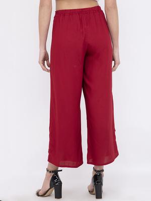 wrap front cropped palazzo - 17333541 - Standard Image - 3