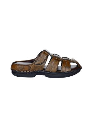 tan faux leather slip on sandals - 17333735 - Standard Image - 2