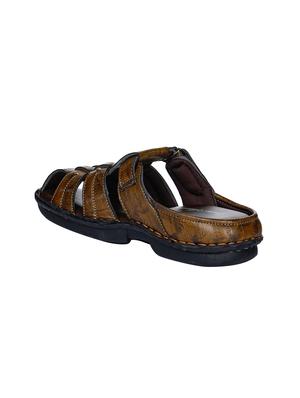 tan faux leather slip on sandals - 17333735 - Standard Image - 3