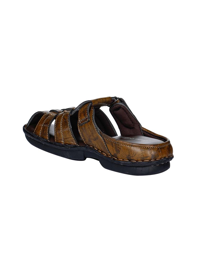 tan faux leather slip on sandals - 17333735 - Zoom Image - 3