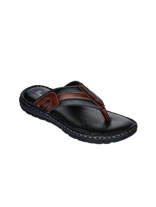 black faux leather slip on sandals - 17333738 - Standard Image - 1