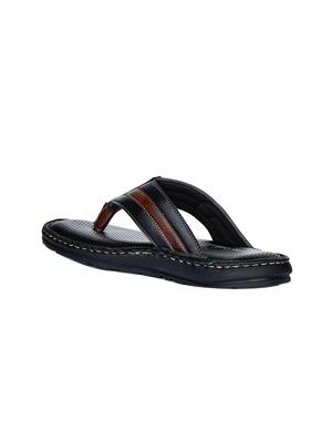 black faux leather slip on sandals - 17333738 - Standard Image - 3