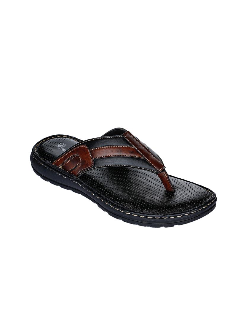 black faux leather slip on sandals - 17333738 - Zoom Image - 1