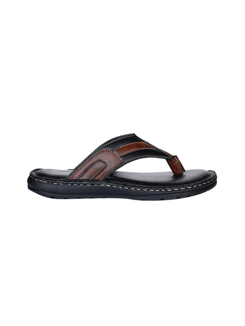 black faux leather slip on sandals - 17333738 - Zoom Image - 2