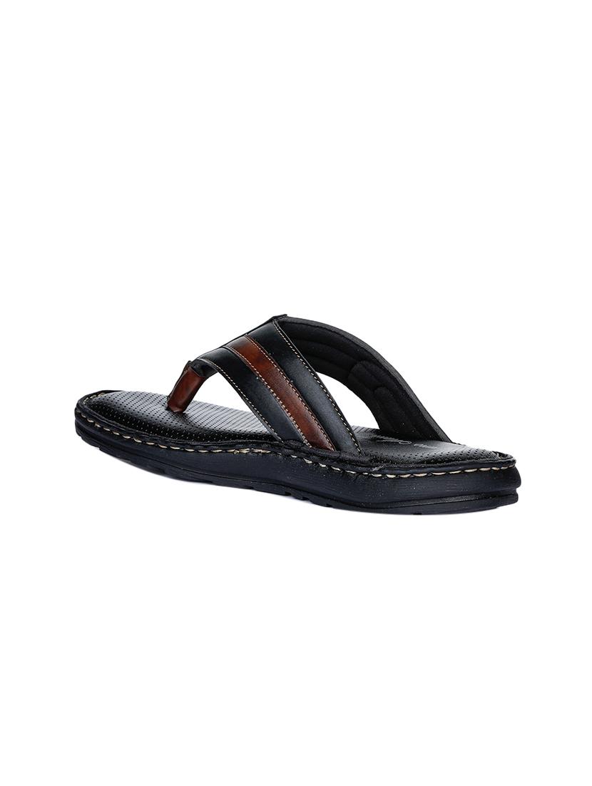 black faux leather slip on sandals - 17333738 - Zoom Image - 3