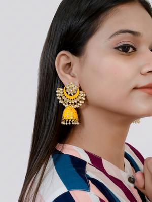 gold brass chandballi earring - 17333748 - Standard Image - 3