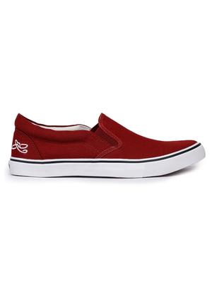 maroon canvas slip on moccasins - 17333757 - Standard Image - 2