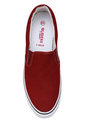 maroon canvas slip on moccasins - 17333757 - Standard Image - 4