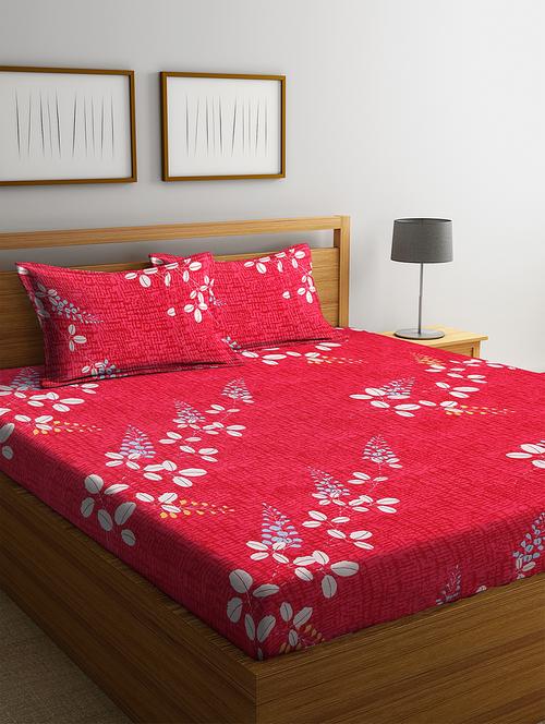 microfiber double bed sheet with two pillow cover - 17333794 - Standard Image - 1