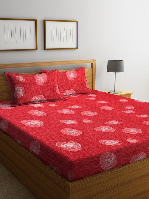 microfiber double bed sheet with two pillow cover - 17333802 - Standard Image - 1