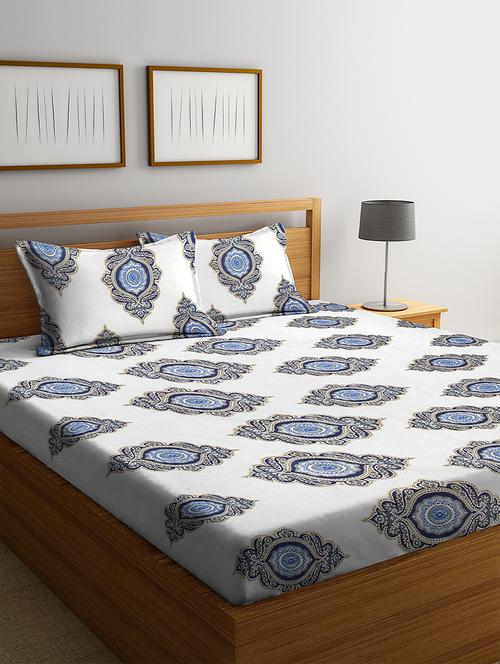 microfiber double bed sheet with two pillow cover - 17333808 - Standard Image - 1