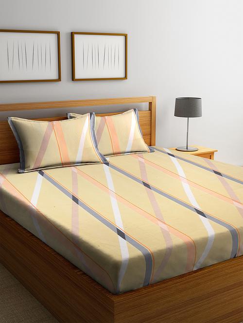 microfiber double bed sheet with two pillow cover - 17333810 - Standard Image - 1