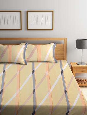 microfiber double bed sheet with two pillow cover - 17333810 - Standard Image - 2