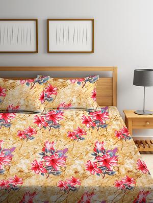 microfiber double bed sheet with two pillow cover - 17333811 - Standard Image - 2