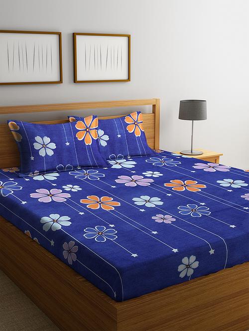 microfiber double bed sheet with two pillow cover - 17333812 - Standard Image - 1