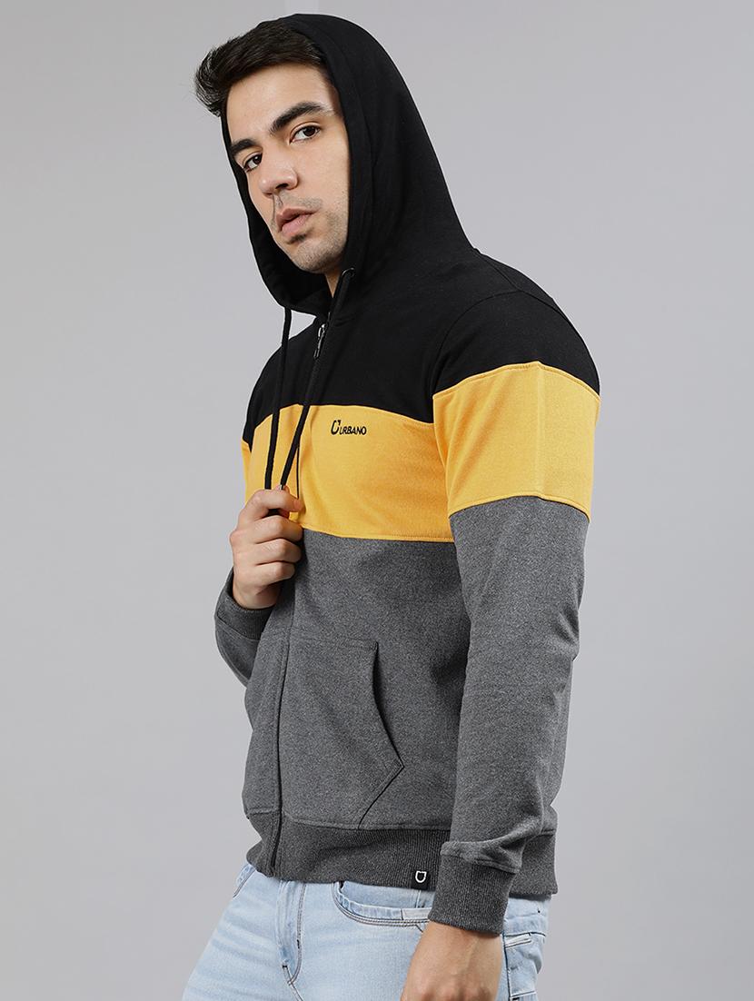 multi color block cut & sew fleece sweatshirt - 17333824 - Zoom Image - 2