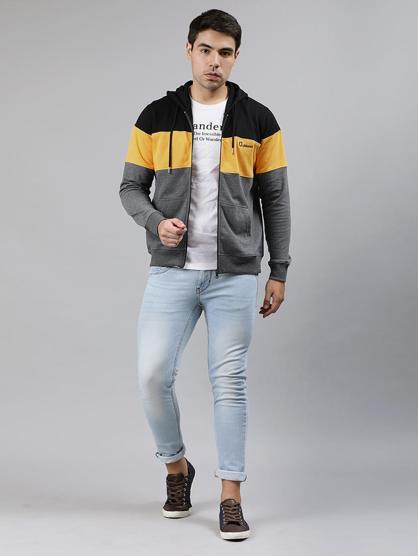 multi color block cut & sew fleece sweatshirt - 17333824 - Zoom Image - 4