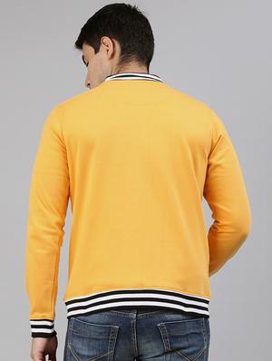 yellow solid fleece bomber jacket - 17333826 - Standard Image - 3