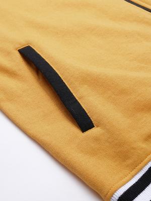 yellow solid fleece bomber jacket - 17333826 - Standard Image - 5