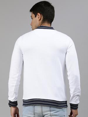 white solid fleece bomber jacket - 17333828 - Standard Image - 3