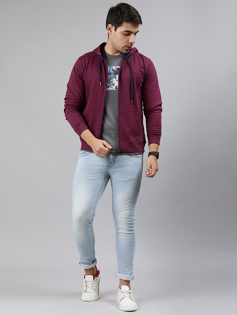 maroon solid sweatshirt - 17333830 - Zoom Image - 4