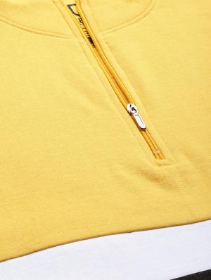 yellow color block cut & sew fleece sweatshirt - 17333837 - Standard Image - 6