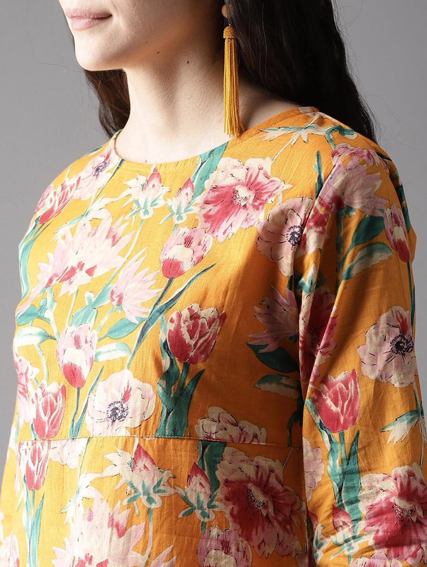 bow detail floral a-line dress - 17333850 - Zoom Image - 5