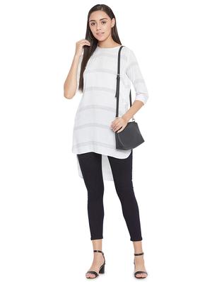 checkered high-low kurta - 17333860 - Standard Image - 4