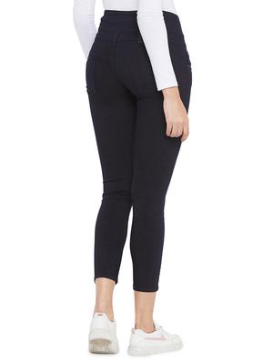 high rise solid jeans - 17333907 - Standard Image - 3