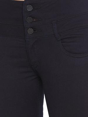 high rise solid jeans - 17333907 - Standard Image - 5