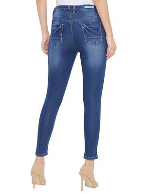 high rise solid jeans - 17333908 - Standard Image - 3