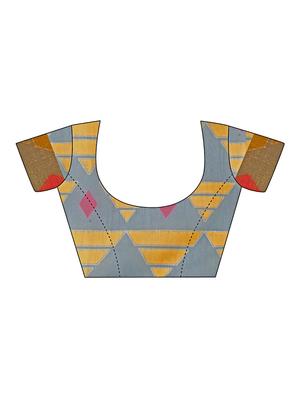 color block chanderi saree with blouse - 17333921 - Standard Image - 3