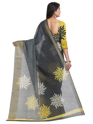 floral chanderi saree with blouse - 17333925 - Standard Image - 2