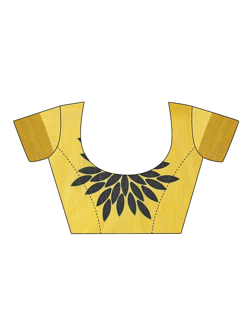 floral chanderi saree with blouse - 17333925 - Zoom Image - 3