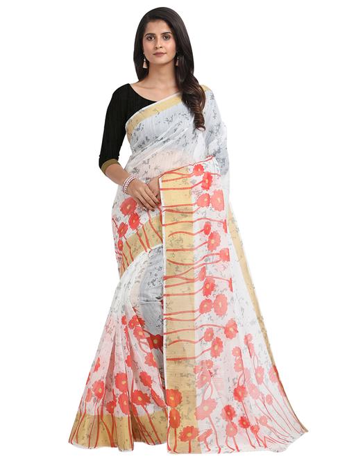 floral chanderi saree with blouse - 17333948 - Standard Image - 1