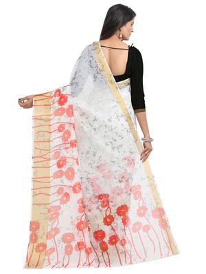 floral chanderi saree with blouse - 17333948 - Standard Image - 2