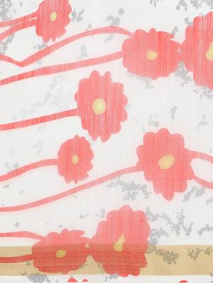 floral chanderi saree with blouse - 17333948 - Standard Image - 4