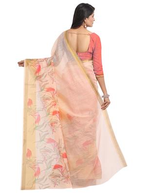 floral chanderi saree with blouse - 17333949 - Standard Image - 2
