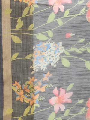 floral chanderi saree with blouse - 17333951 - Standard Image - 4