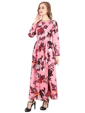 round neck floral maxi dress - 17333965 - Standard Image - 2