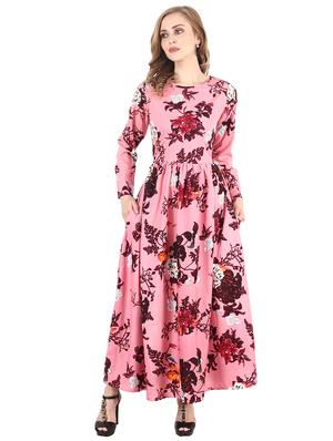 round neck floral maxi dress - 17333965 - Standard Image - 4
