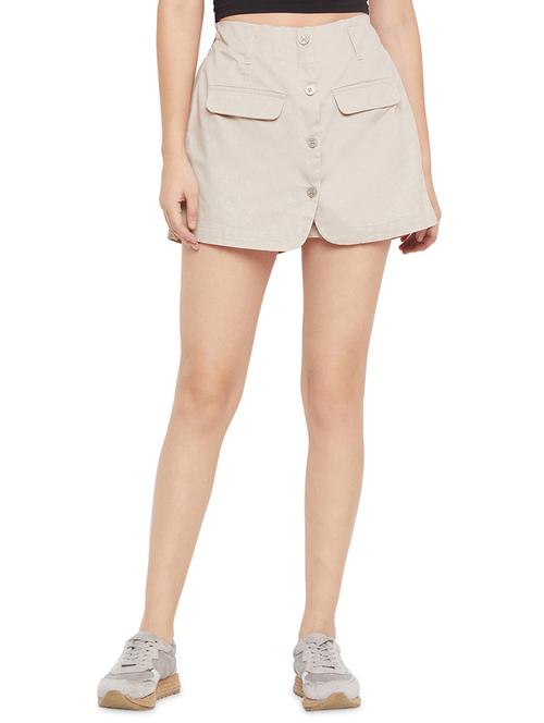 high rise solid shorts - 17333975 - Standard Image - 1