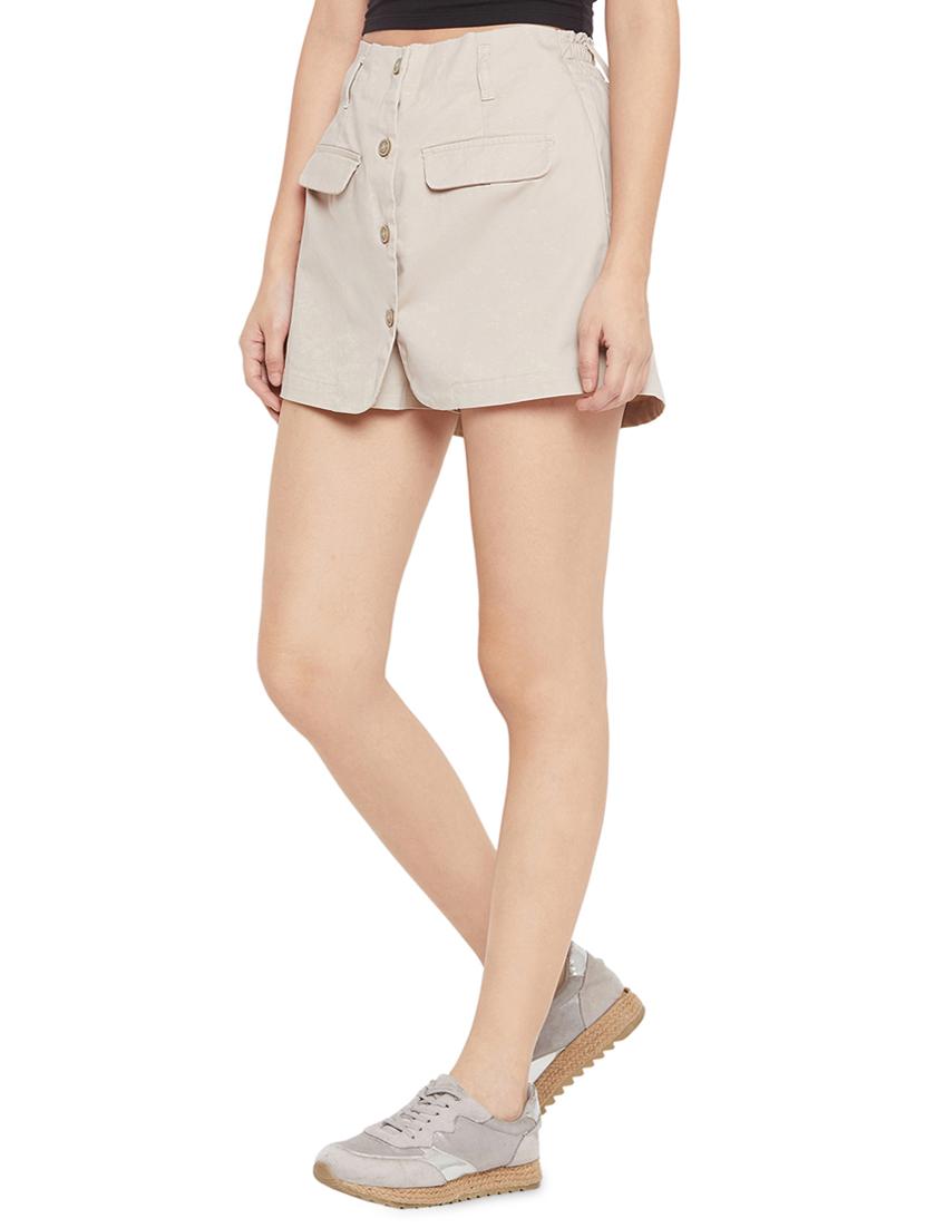 high rise solid shorts - 17333975 - Zoom Image - 2