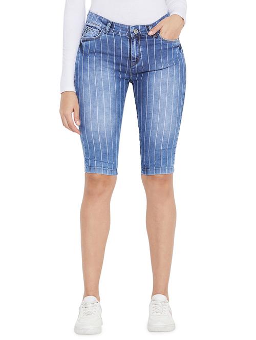mid rise stone washed capri - 17333984 - Standard Image - 1