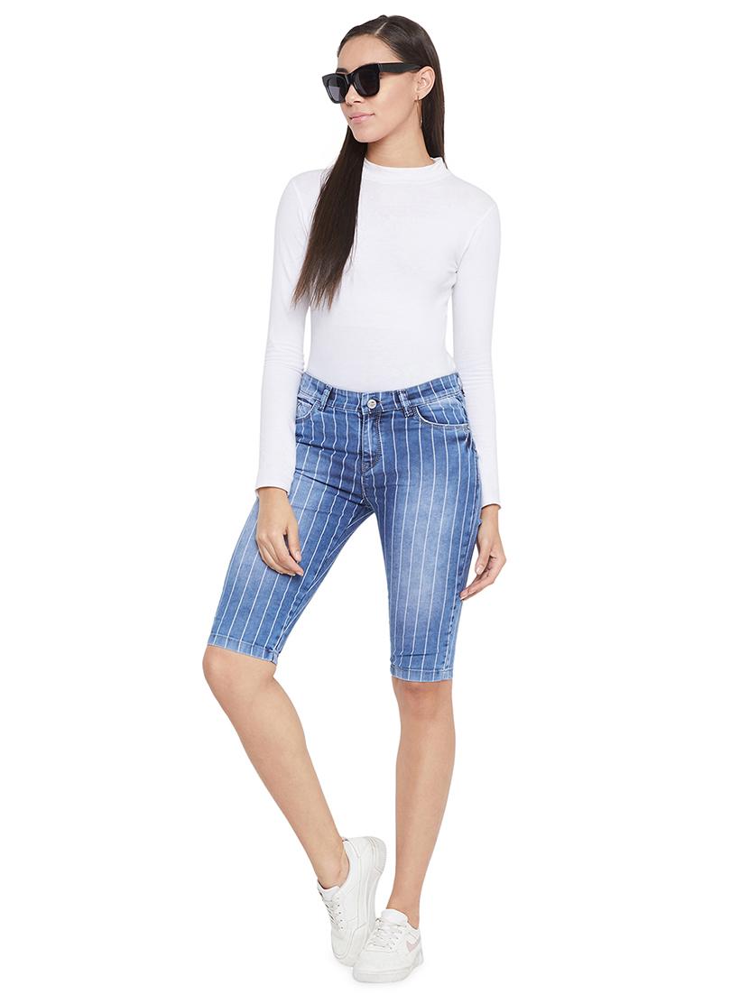 mid rise stone washed capri - 17333984 - Zoom Image - 4