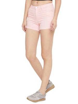mid rise solid shorts - 17333988 - Standard Image - 2