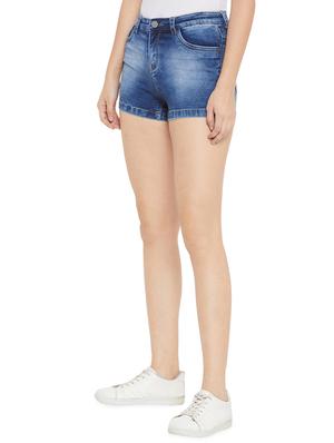 mid rise stone washed shorts - 17333992 - Standard Image - 2