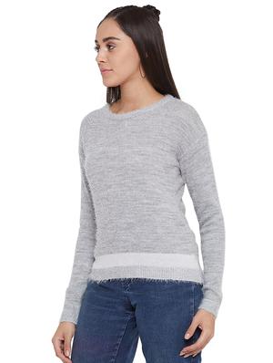 grey round neck pullover - 17333994 - Standard Image - 2