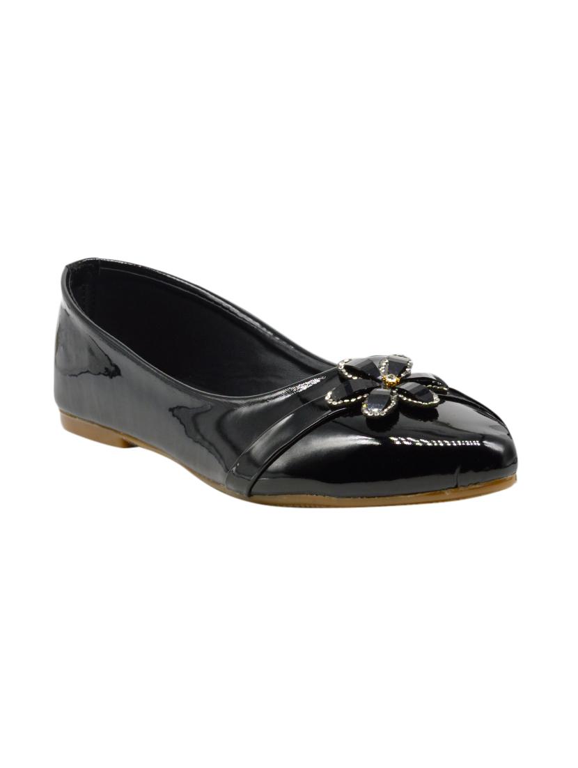 black leatherette slip on sandals - 17334011 - Zoom Image - 1